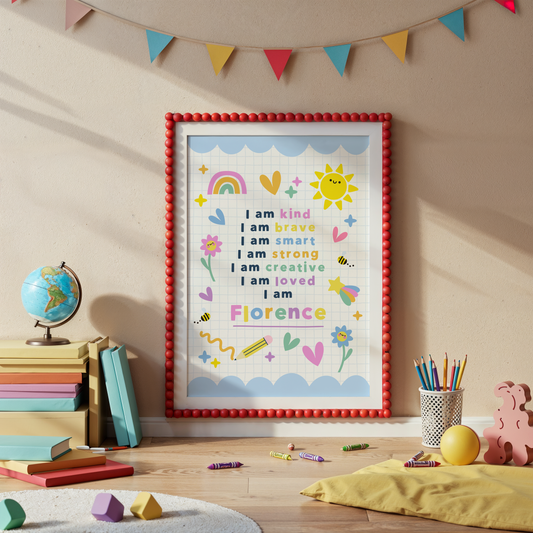 Personalised Kids Affirmation Positive Reminder Print
