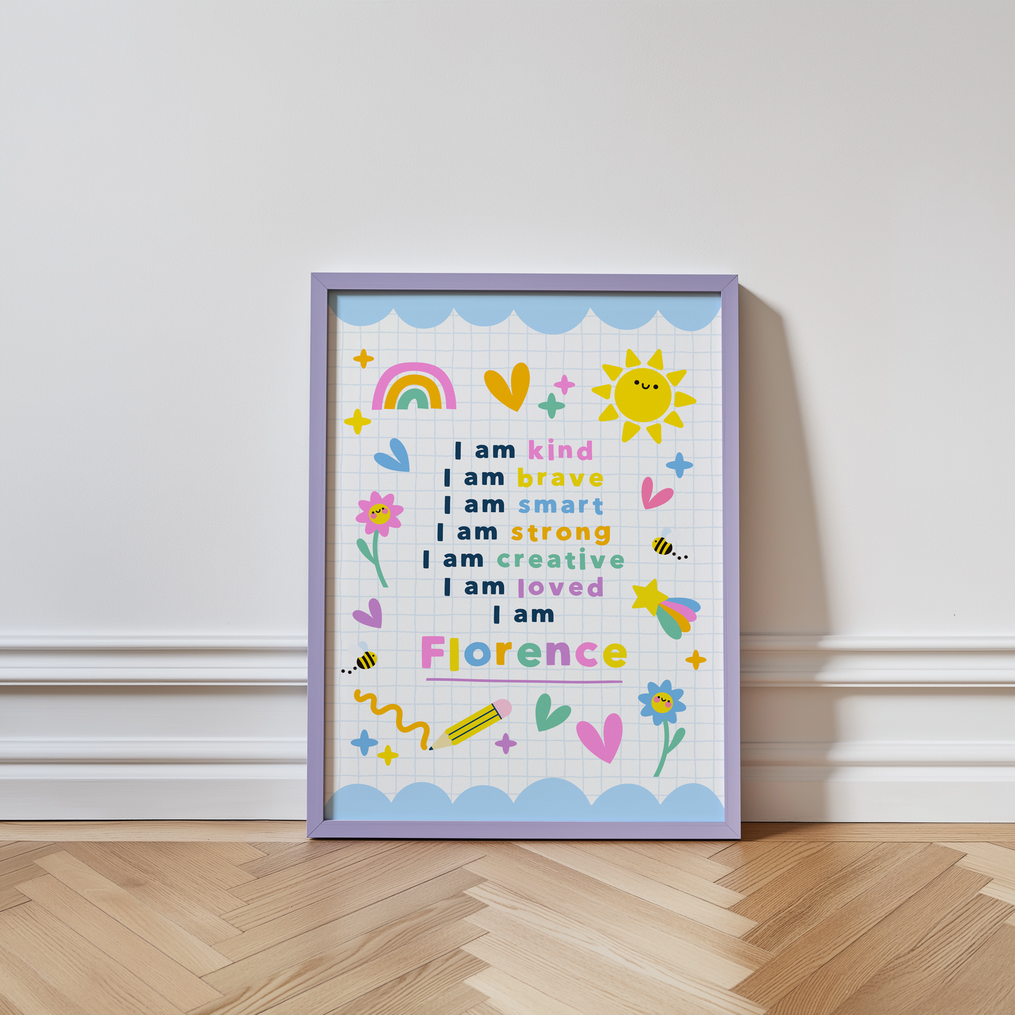 Personalised Kids Affirmation Positive Reminder Print