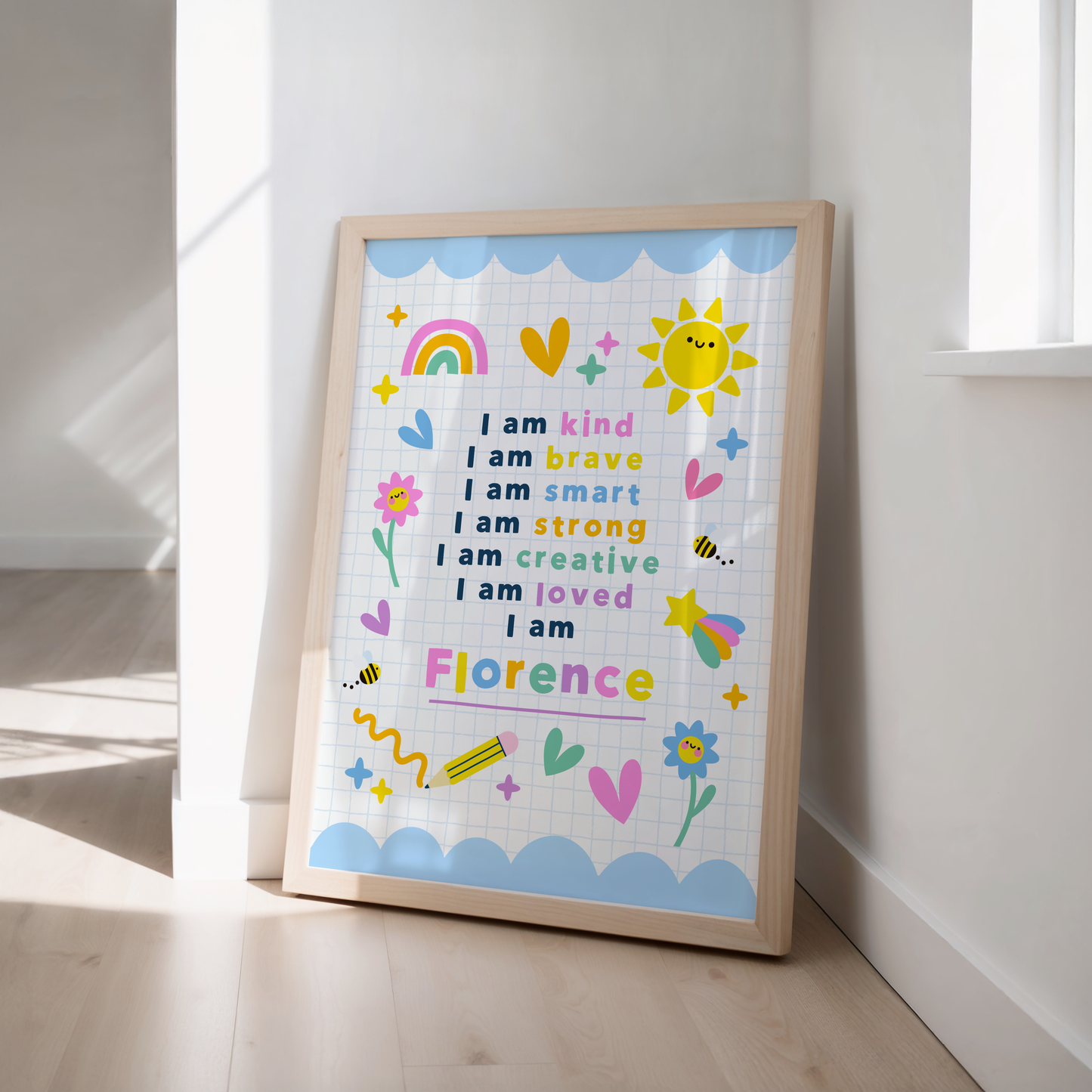 Personalised Kids Affirmation Positive Reminder Print