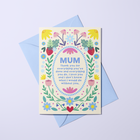 Mum - Floral Symmetry Card