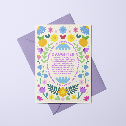 Daughter - Floral Symmetry Card
