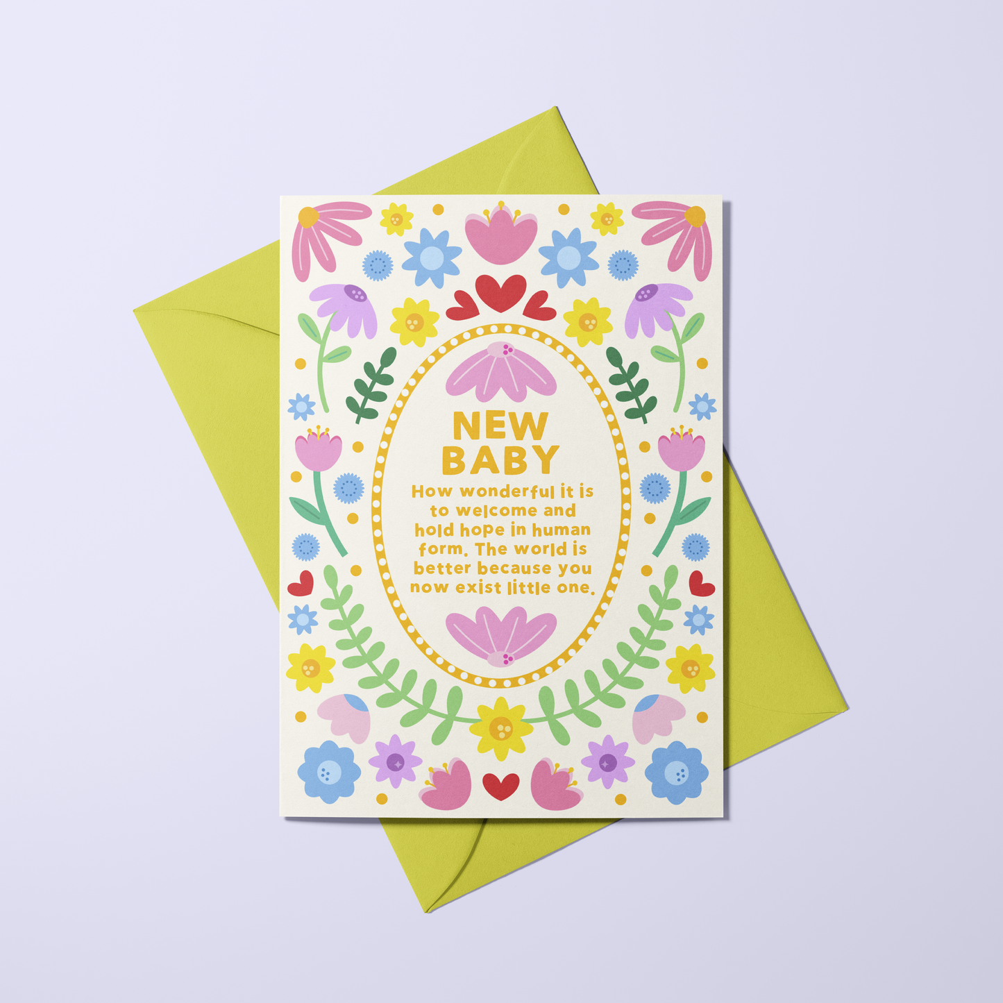 New Baby - Floral Symmetry Card