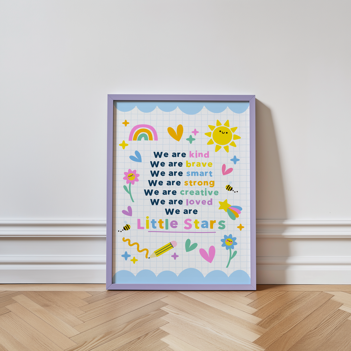 Personalised Kids Group Affirmation Positive Reminder Print