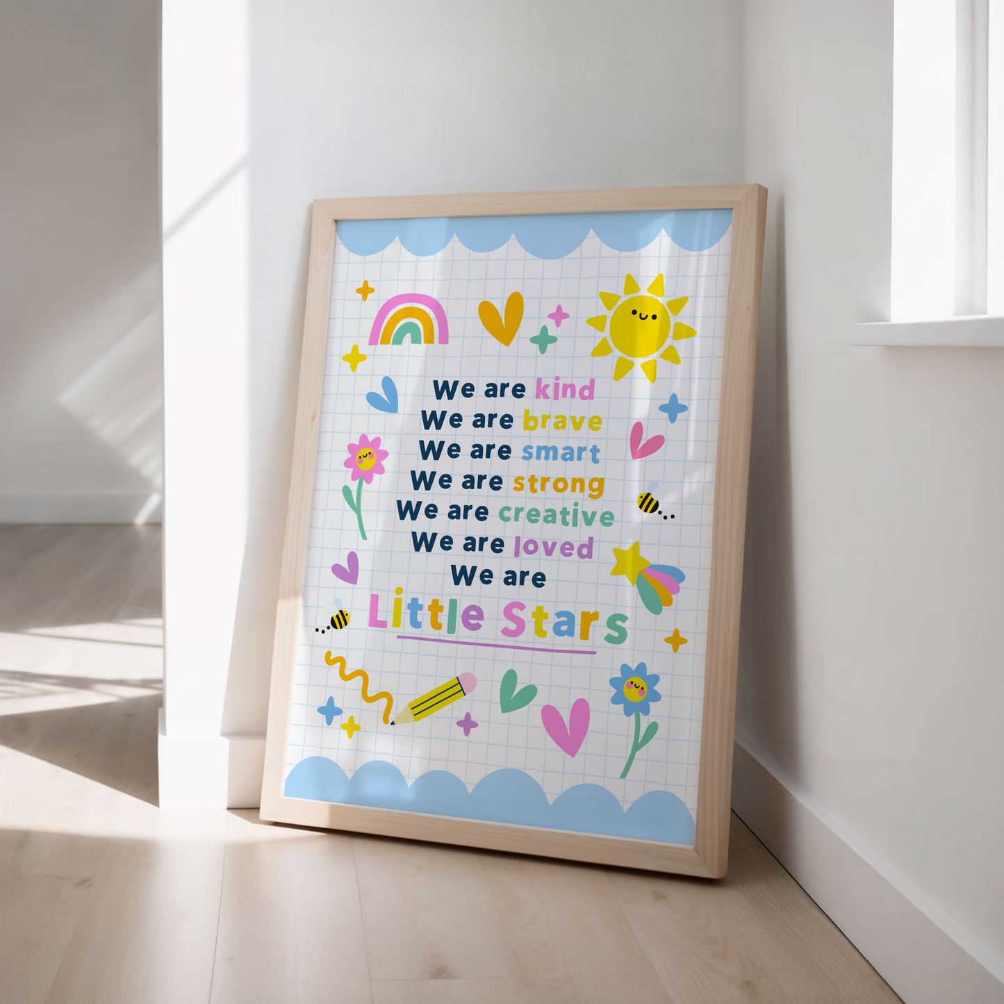 Personalised Kids Group Affirmation Positive Reminder Print