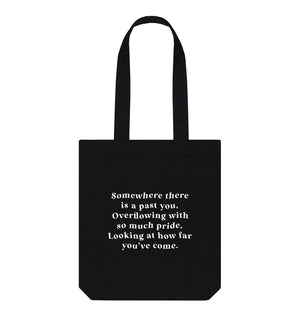 Black Somewhere there is a Past You Tote Bag - Black