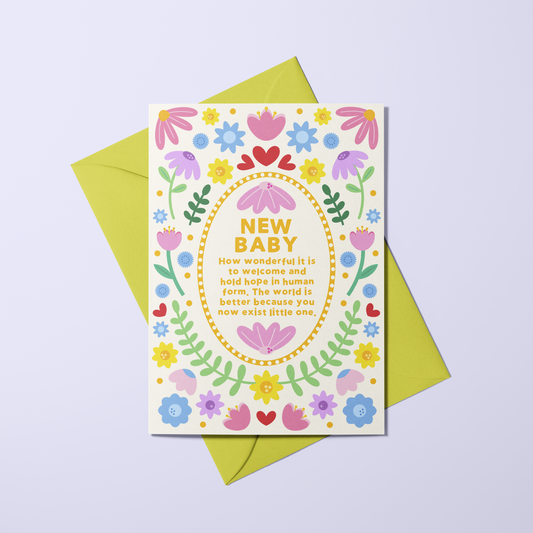 New Baby - Floral Symmetry Card