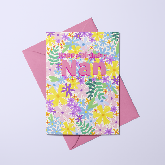 Nan - Felt Tip Floral Card