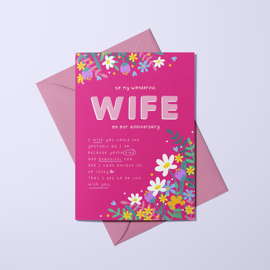 Wife - Anniversary Poetry Card