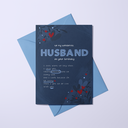 Husband - Birthday Poetry Card