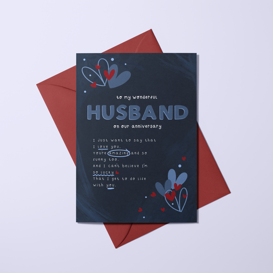 Husband - Anniversary Poetry Card