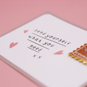 Send Yourself Courage Stamp Enamel Pin