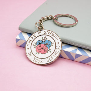 Strength in Softness Enamel Key Ring