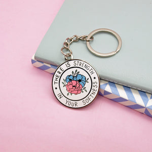Strength in Softness Enamel Key Ring
